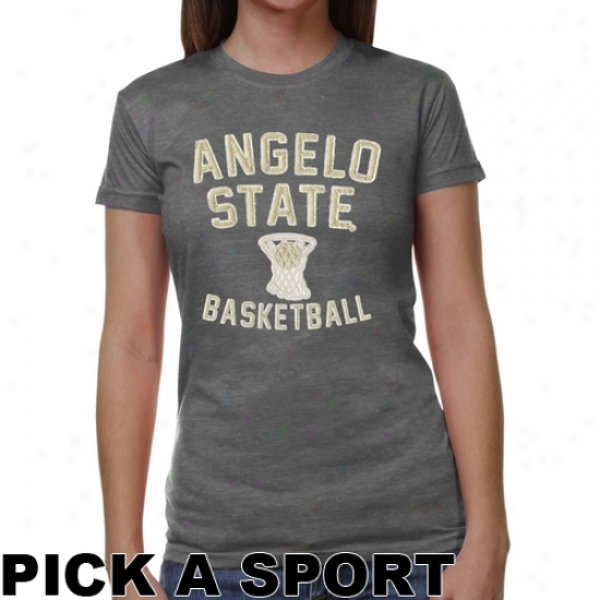 Angelo State Rams Ladies Legacy Junior's Tri-blend T-shirt - Ash