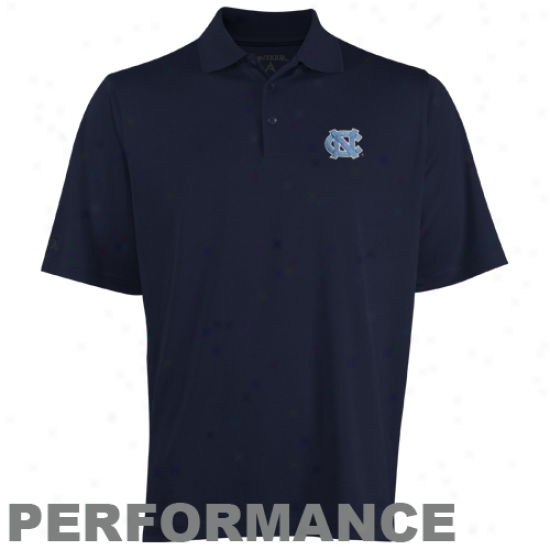 Antigua North Carolina Tar Heels (unc) Navy Blye Exceed Performance Polo