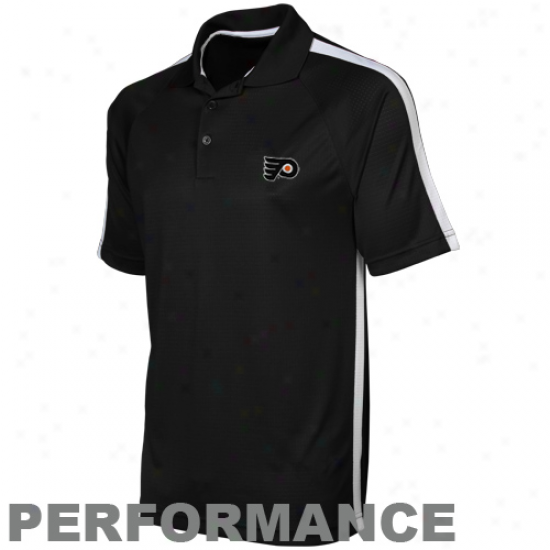 Antigua Philadelphia Flyers Black Revel Performance Polo