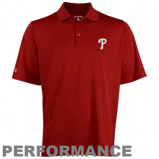 Antigua Philadelphia Phillies Red Excees Polo