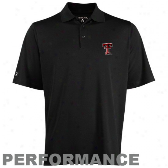 Antigua Texas Tech Red Raiders Black Exceed Performance Polo