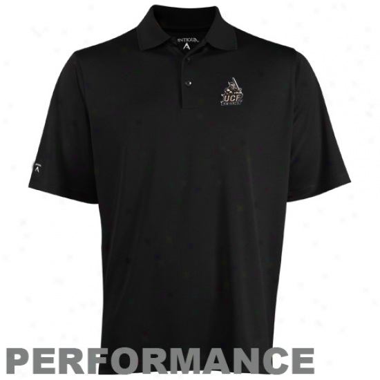 Antigua Ucf Knights Black Esceed Performance Polo