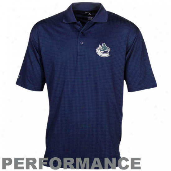 Antigua Vancouver Canucks Navy Blue Phoenix Performance Polo