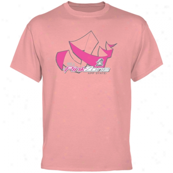 Appalachian State Mountaineers Rose Pink Zone Ribbon T-shirt