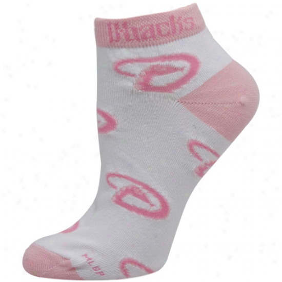 Arizona Diamondbacks Ladies White-plnk Allover Team Logo Ankle Socks