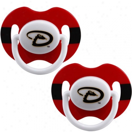 Arizona Diamondbacks Red-black Stripped 2-pack Team Logo Pacifiers