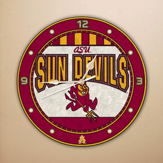 Arizona State Sun Devils 12'' Art-glass Wall Clock