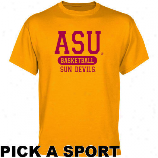 Ari2ona State Sun Devils Gold Custom Sport T-shirt -