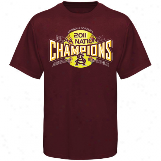 Arizona State Sun Devuls Youth 2011 Ncaa Women's Softball College World Series Champions T-shirt - Maroon