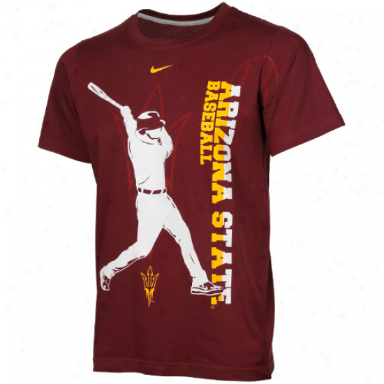 Arizona State Sun Devils Youth Baseball Vivid T-shrt - Maroon