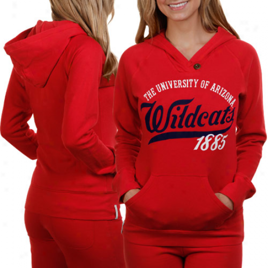 Arizona Wildcats Ladies Cardinal Far Out Pullover Hoodie Sweatshirt