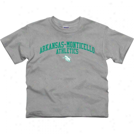Arkansas At Monticello Boll Weevils Youth Athletice T-shirt - Ash