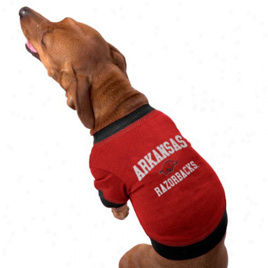 Arkansaw Razorbacks Cardinal Collegiate Dog T-shitr