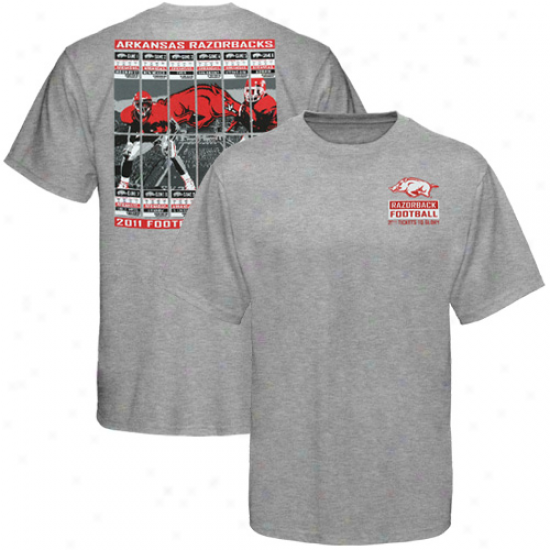 Arkansas Razorbacks Football Schedule Tickets T-shirt - Ash