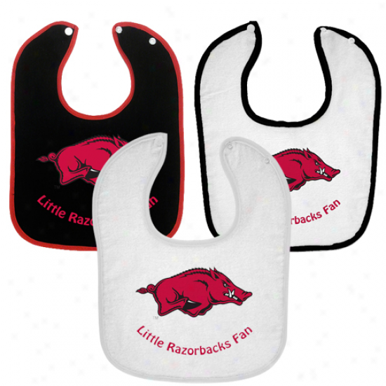 Arkansas Razorbacks Infant 3-pack Miniature Fan Bib Set