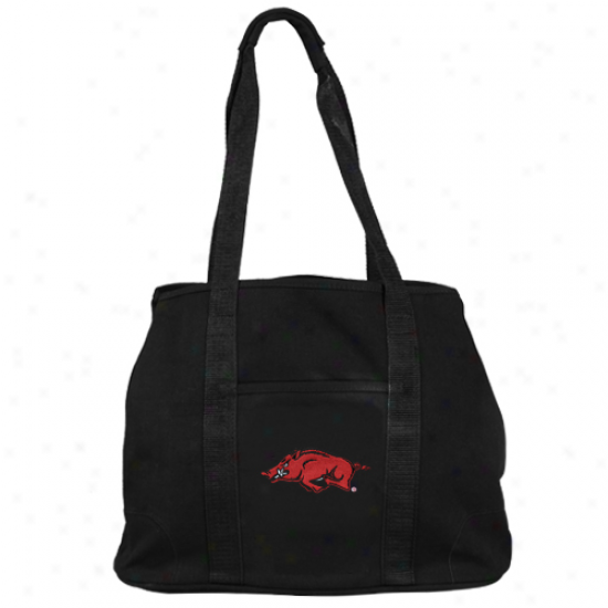 Arkansas Razoorbacks Ladies Black Domestic Tote Bag