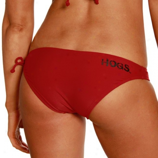 Arkansas Razorbacks Ladies Cardinal Fountain Breaker Bikini Bottom