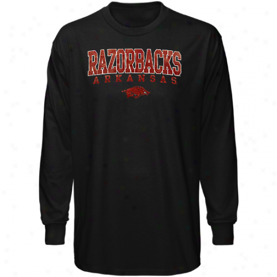 Arkanszs Razorbacks Long Sleeve Crosby T-shirt - Bkack