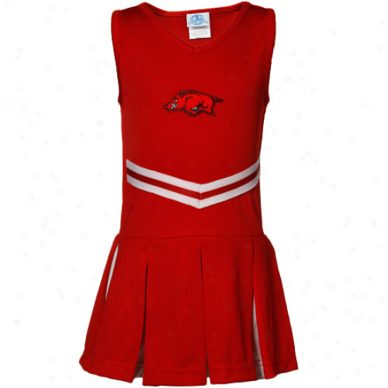 Arkansas Razorbacks Toddler Girls Cardinal Cheerleader Dr3ss