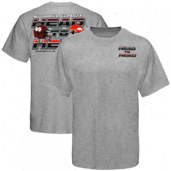 Arkansas Razorbacks Vs. Mississippi State Bulldogs 2011 Gameday T-shirt - Ash