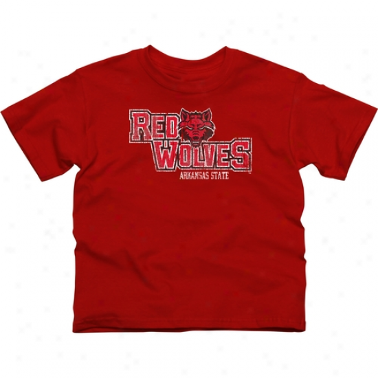 Arkansas State Red Wolves Youth Distressed Primary T-shirt - Scarlet -