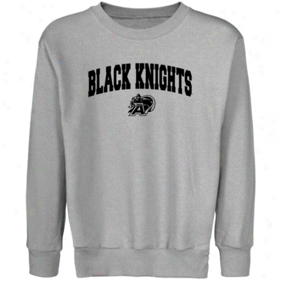 Army Negro Knights Youth Steel Logo Roguish Crew Neck Fleece Sweatshirt