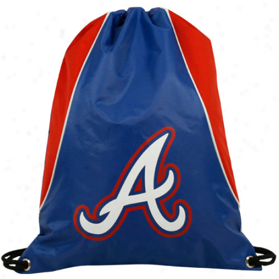 Atlanta Braves Navy Blue-red Axis Drawstring Backpack