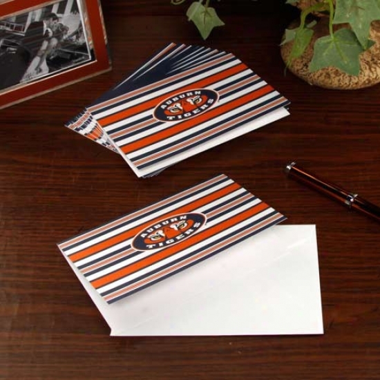 Auburn Tigers 10-pack Striped Folded Note Cards