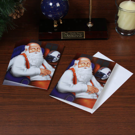 Auburn Tigers 12-pack Single Santa Napping Design Christmas Cards