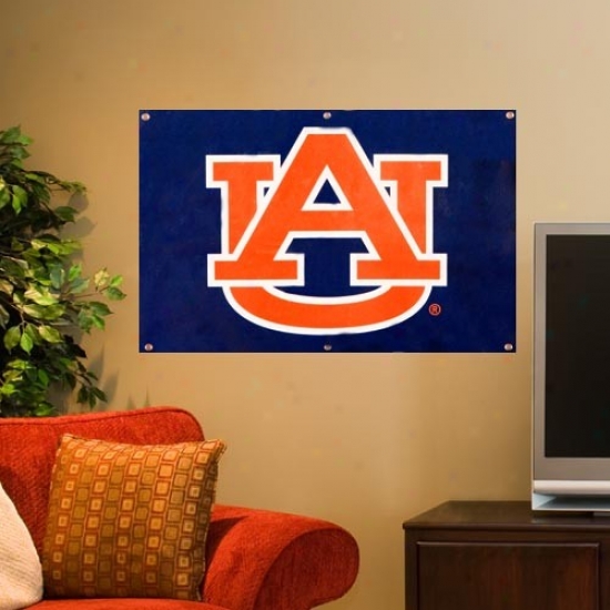 Auburn Tigers 2' X 3' Navy Blue Applique Logo Fan Banner