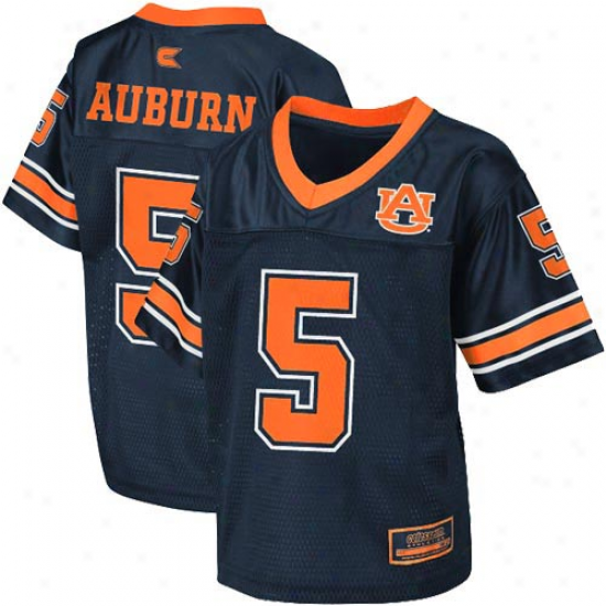 Auburn Tigers #5 Toddler Stadium Autograph copy Football Jersey - Navy Bllue