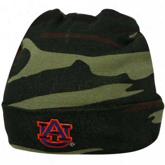 Auburn Tigers Infant Green Camo Knit Beanie