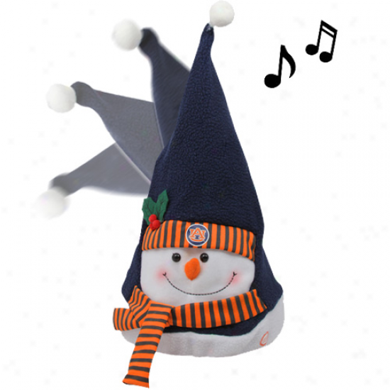 Auburn Tigers Navy Blue Animated Musical Snowman Hat