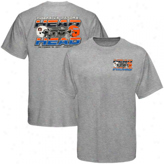 Auburn Tigers Vs. Florida Gators 2011 ''head To Head'' Game Day T-shirt - Ash