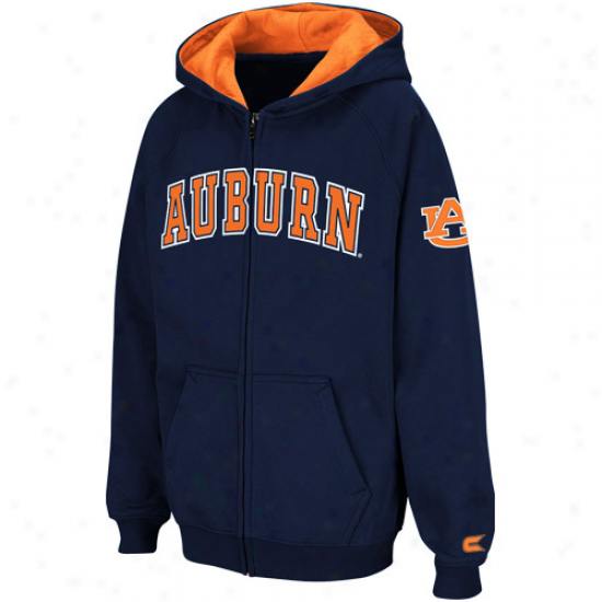 Auburn Tigers Youth Navy Blue Automatic Full Zip Hoodie Sweatshirt