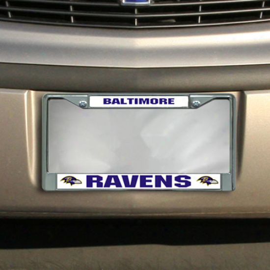 Baltimore Ravens Chrome-white License Plate Frame