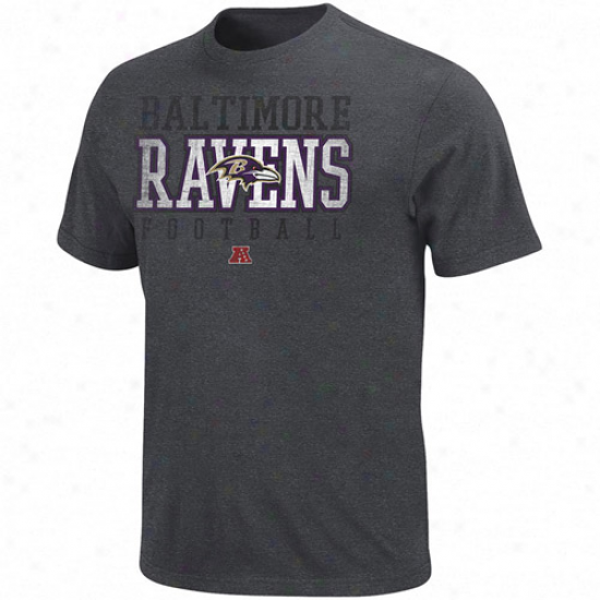 Baltimore Ravens Posted Victory Heathered Premium T-shir5 - Charcoal