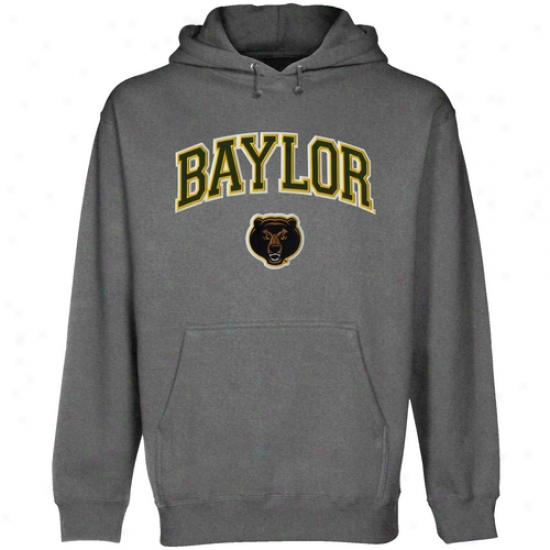 Baylor Bears Gunmetal Logo Arch Applique Midweight Pullover Hoody