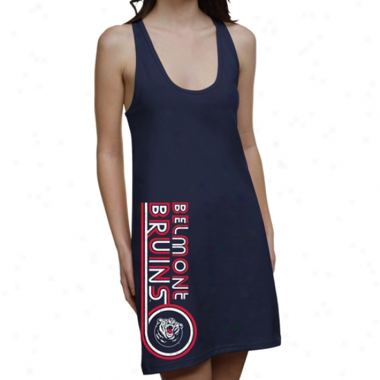 Belmont Bruins Ladies Retro Junior's Racerback Dress - Navy Blue