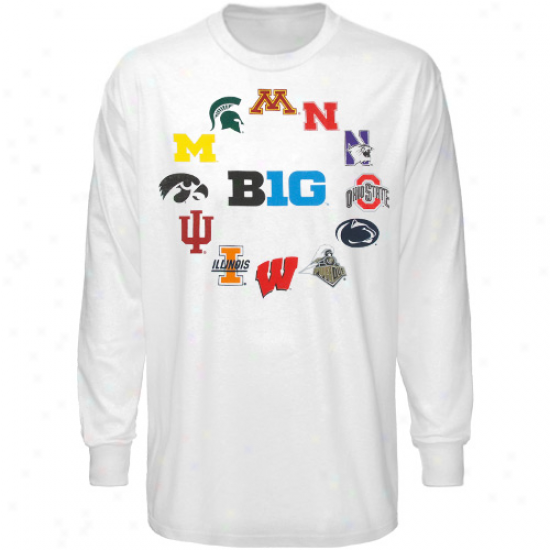 Big Ten Conference Youth Huddle Up Lengthy Sleeve T-shirt - Whit