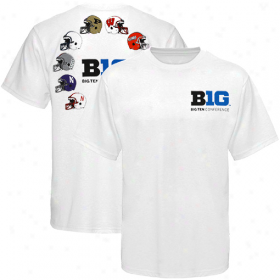 Big Ten White Helmet Circle T-shit