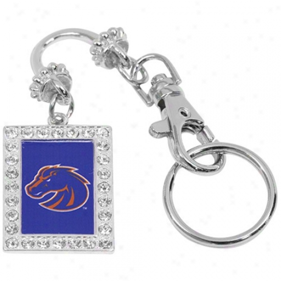 Boise State Broncos Rhinestone Silvertone Key Finder Keychain