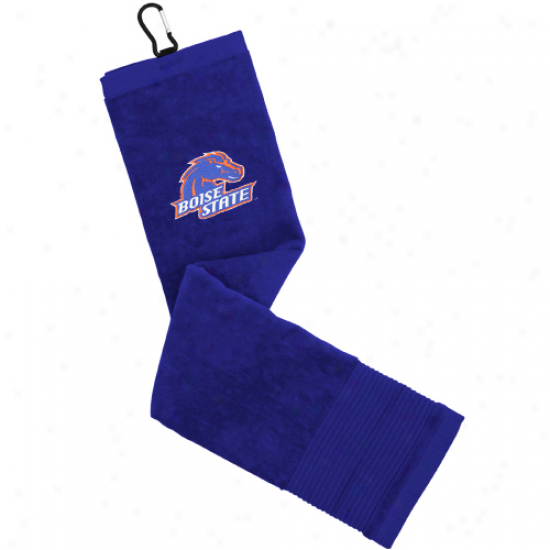 Boise State Broncos Royal Blhe Embroidered Face/club Golf Towel