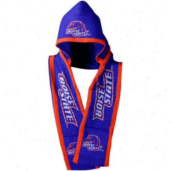 Boise State Broncos Royal Blue Hooded Knit Scarf