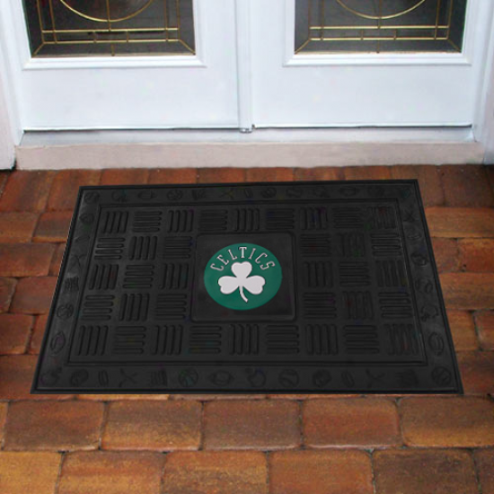 Boston Celtics 18'' X 30'' Team Logo Rubber Mat - Black