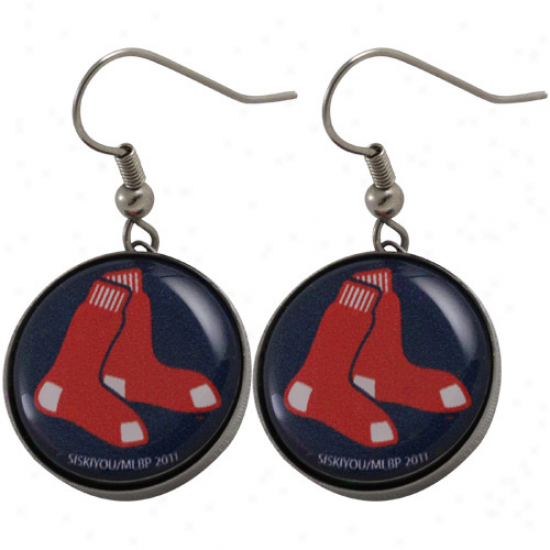 Bkston Red Sox Ladies Team Logo Charm Drop Earrings