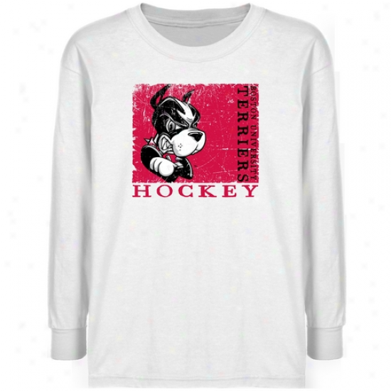 Boston Terriers Youth White Sport Stamp T-shirt