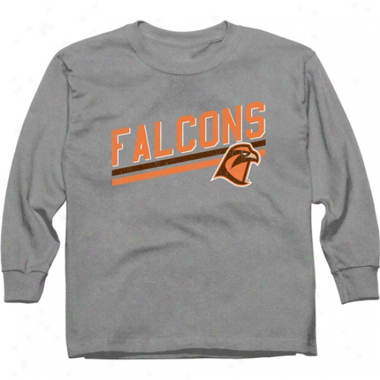 Bowling Green State Falcons Youth Rising Bar Long Sleeve T-shirt - Ash