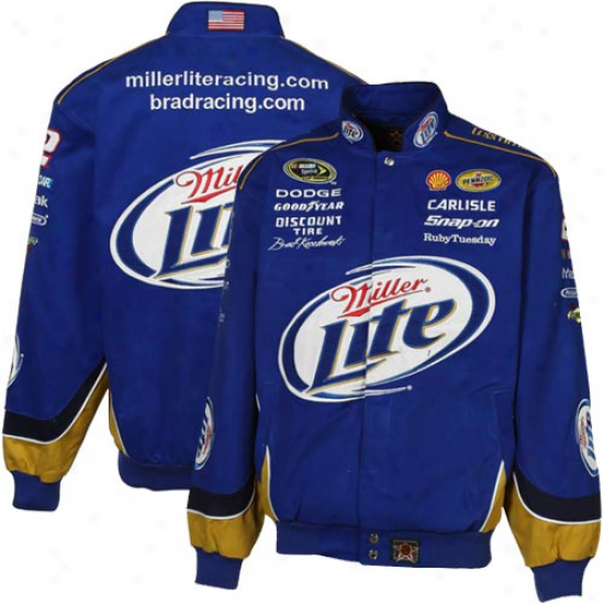 Brad Keselowski Royal Blue Twi1l Replica Driver Jacket