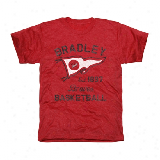 Bradley Braves Pennant Sport Tri-blend T-shirt - Red